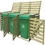 Reduzierte Grüne 3er-Mülltonnenboxen 201l - 300l imprägniert aus Kiefer mit Deckel 