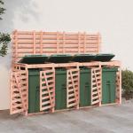 Braune vidaXL 4er-Mülltonnenboxen aus Massivholz 
