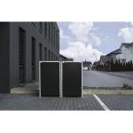 Schwarze 2er-Mülltonnenboxen 201l - 300l verzinkt aus Kunststoff mit Deckel 