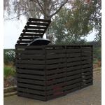 Anthrazitfarbene 3er-Mülltonnenboxen 201l - 300l imprägniert aus Massivholz 
