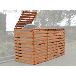 Braune Promadino Vario 3er-Mülltonnenboxen 201l - 300l imprägniert aus Massivholz 