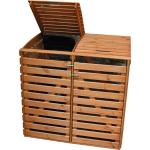 Braune Nachhaltige 2er-Mülltonnenboxen 201l - 300l aus Massivholz 