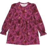 Reduzierte Mauvefarbene Blumenmuster Müsli Nachhaltige Rundhals-Ausschnitt Kinderkleider aus Baumwolle für Mädchen Größe 98 