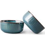 Reduzierte Blaue Retro Müslischalen aus Keramik 2-teilig 