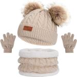 Pinke Mütze Schal Handschuh Sets für Kinder für Mädchen für den für den Winter 
