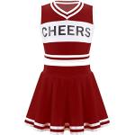 Rote Mini V-Ausschnitt Cheerleader-Kostüme für Kinder Größe 158 
