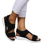 Schwarze Zehentrenner mit Schnürsenkel in Komfortweite aus Leder orthopädisch für Damen für den für den Sommer 