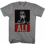 Graue Kurzärmelige Muhammad Ali T-Shirts für Herren Größe M 