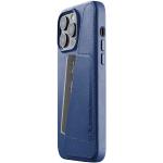Blaue Mujjo iPhone 14 Pro Max Hüllen Art: Geldbörsen aus Glattleder 