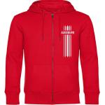 multifanshop Kapuzen Sweatshirt Jacke - Augsburg - Streifen, rot, Größe L