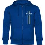 multifanshop Kapuzen Sweatshirt Jacke - Karlsruhe - Streifen, blau, Größe XL