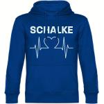 multifanshop Kapuzen Sweatshirt - Schalke - Herzschlag, blau, Größe L