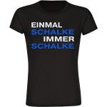 multifanshop Damen T-Shirt - Schalke - Einmal Immer, schwarz, Größe S