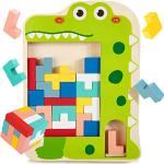 Reduzierte Tetris Holzpuzzles mit Giraffen-Motiv aus Massivholz 
