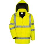 Gelbe Wasserdichte Atmungsaktive Safestyle Gefütterte Regenjacken mit Reißverschluss aus Baumwolle Größe L 