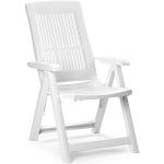 Weiße Multistore 2002 Gartenstühle & Balkonstühle aus Kunststoff mit verstellbarer Rückenlehne Breite 100-150cm, Höhe 100-150cm, Tiefe 50-100cm 