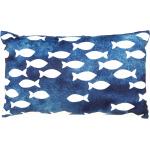 Blaue Motiv Multistore 2002 Rechteckige Outdoor Kissen mit Fisch-Motiv aus Polyester 50x30 