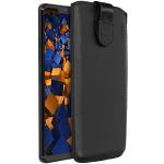 Schwarze mumbi LG G7 Cases Art: Geldbörsen mit Bildern mit Klettverschluss aus Rindsleder 