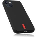 mumbi Hülle kompatibel mit iPhone 13 Case Schutzhülle Handyhülle Tasche, schwarz mit rotem Streifen