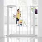 Munchkin Lindam Türgitter für Babys, ausziehbares Türschutzgitter & Treppenschutz zum Klemmen, ideal für Kinder und Haustiere, ohne Bohren, 73-79 cm, Weiß