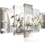 Silberne Moderne Kunstdrucke XXL aus Glas bruchsicher 100x200 5-teilig 