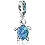 Aquablaue PANDORA Beads aus Silber mit Echte Perle für Damen 1-teilig 