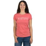 Korallenrote Kurzärmelige Rundhals-Ausschnitt T-Shirts aus Baumwolle für Damen Größe L für den für den Sommer 