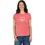 Korallenrote Kurzärmelige Rundhals-Ausschnitt T-Shirts aus Baumwolle für Damen Größe S für den für den Sommer 