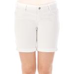 Weiße Sportliche Jeans-Bermudas mit Reißverschluss aus Baumwolle für Damen Größe XXL für den für den Sommer 