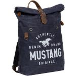 Marineblaue Mustang Nachhaltige City-Rucksäcke mit Reißverschluss aus Textil für Herren 