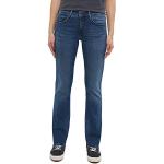 Blaue Mustang Sissy Nachhaltige Straight Leg Jeans mit Reißverschluss aus Baumwollmischung für Damen Weite 28 