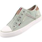 Pastellgrüne Slip-on Sneaker ohne Verschluss aus Textil für Damen Größe 38 mit Absatzhöhe bis 3cm 