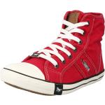 Rote Sneaker mit Nieten mit Reißverschluss aus Textil für Damen Größe 39 mit Absatzhöhe bis 3cm 