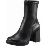 Schwarze Elegante Mustang Nachhaltige Blockabsatz Ankle Boots & Klassische Stiefeletten mit Reißverschluss aus Textil leicht für Damen Größe 38 