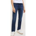 Blaue Unifarbene Mustang Nachhaltige Slim Fit Jeans aus Baumwollmischung für Damen Weite 29, Länge 30 