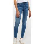 Blaue Unifarbene Mustang Nachhaltige Slim Fit Jeans aus Denim für Damen Weite 29, Länge 30 