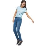 Blaue Mustang Nachhaltige Slim Fit Jeans mit Reißverschluss aus Baumwollmischung für Damen Größe XS Weite 26 