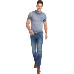 Reduzierte Blaue Mustang Oregon Nachhaltige Slim Fit Jeans mit Reißverschluss aus Baumwolle für Herren Größe XXL Weite 29 