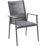 Reduzierte Dunkelgraue Moderne Musterring Gartenstühle Metall aus Polyrattan rostfrei Breite 50-100cm, Höhe 50-100cm, Tiefe 50-100cm 