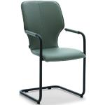 Anthrazitfarbene Musterring Freischwinger Stühle aus Edelstahl mit Armlehne Breite 0-50cm, Höhe 0-50cm, Tiefe 0-50cm 