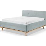 Blaue Gesteppte Musterring Betten mit Matratze aus Massivholz 120x200 