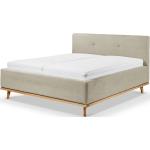 Beige Gesteppte Musterring Betten mit Matratze aus Massivholz 140x200 