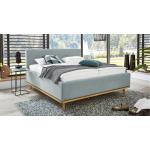 Graue Gesteppte Musterring Betten mit Matratze aus Massivholz 160x200 
