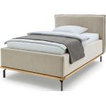 Reduzierte Beige Betten mit Matratze aus Massivholz 140x200 mit Härtegrad 2 
