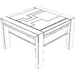 Weiße Moderne Musterring Quadratische Heiztische geölt mit Schublade Breite über 500cm, Höhe 50-100cm, Tiefe 50-100cm 