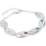 Reduzierte Silberne Silberketten mit Namen aus Silber personalisiert für Damen 