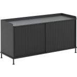 Muuto - Enfold Sideboard - schwarz, Holz,Metall - schwarz/schwarz - Black/Black (705) 124 x 45 cm