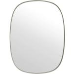 Graue Moderne Muuto Framed Ovale Badspiegel & Badezimmerspiegel aus Metall mit Rahmen 