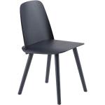 Mitternachtsblaue Skandinavische Muuto Nerd Organische Designer Stühle aus Eiche Höhe 50-100cm, Tiefe 0-50cm 