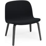 Muuto Visu Lounge Chair mit Polsterung - Stoff Steelcut schwarz (190) Esche schwarz lackiert